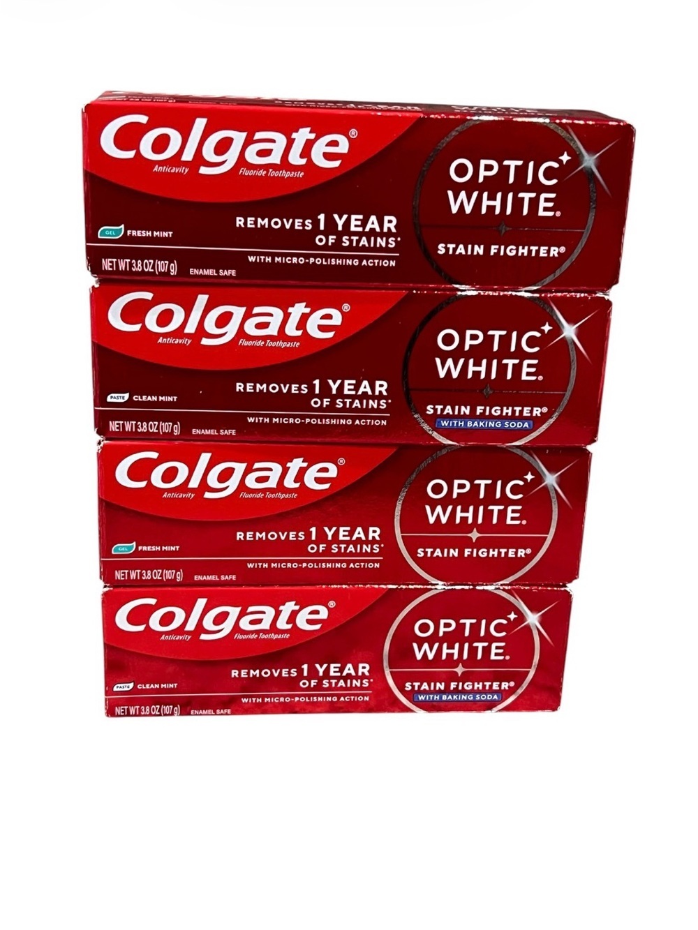 X4 Colgate Optic White Toothpaste - Red Packaging ex. 2028